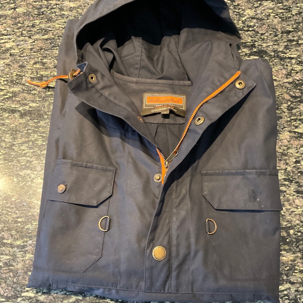 Ball & Buck. Large. Navy Blue. Waxed Cotton Anorak. Excellent